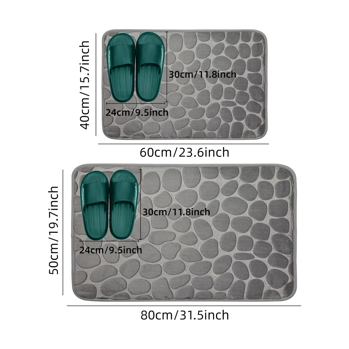 Anti-Slip Cobblestone Bathroom Mat – Soft, Safe & Water-Absorbent!