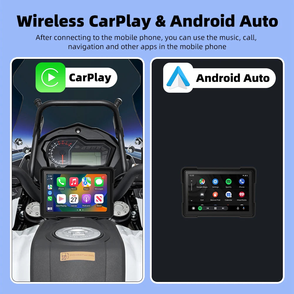 EKIY 5″ Wireless CarPlay & Android Auto GPS Display