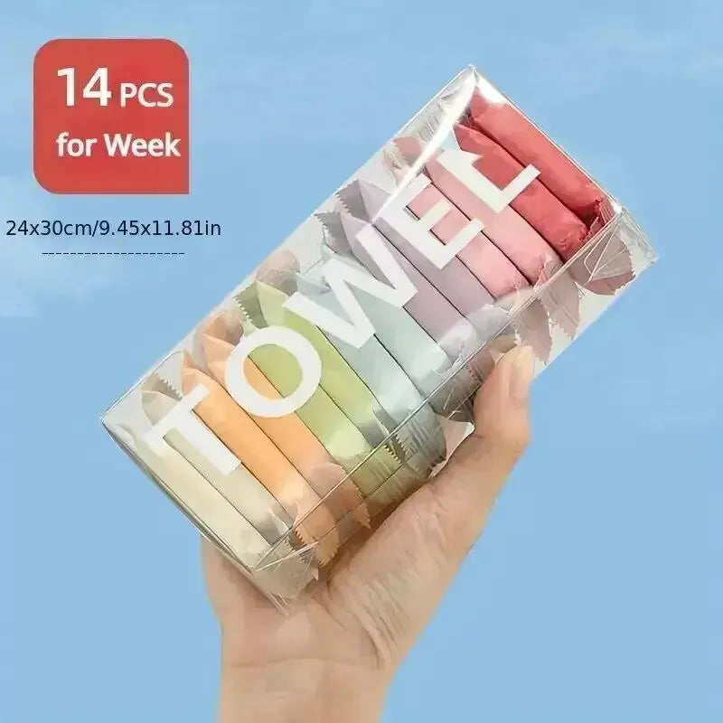 14pcs Disposable Compressed Towels – Travel-Ready & Skin-Friendly!