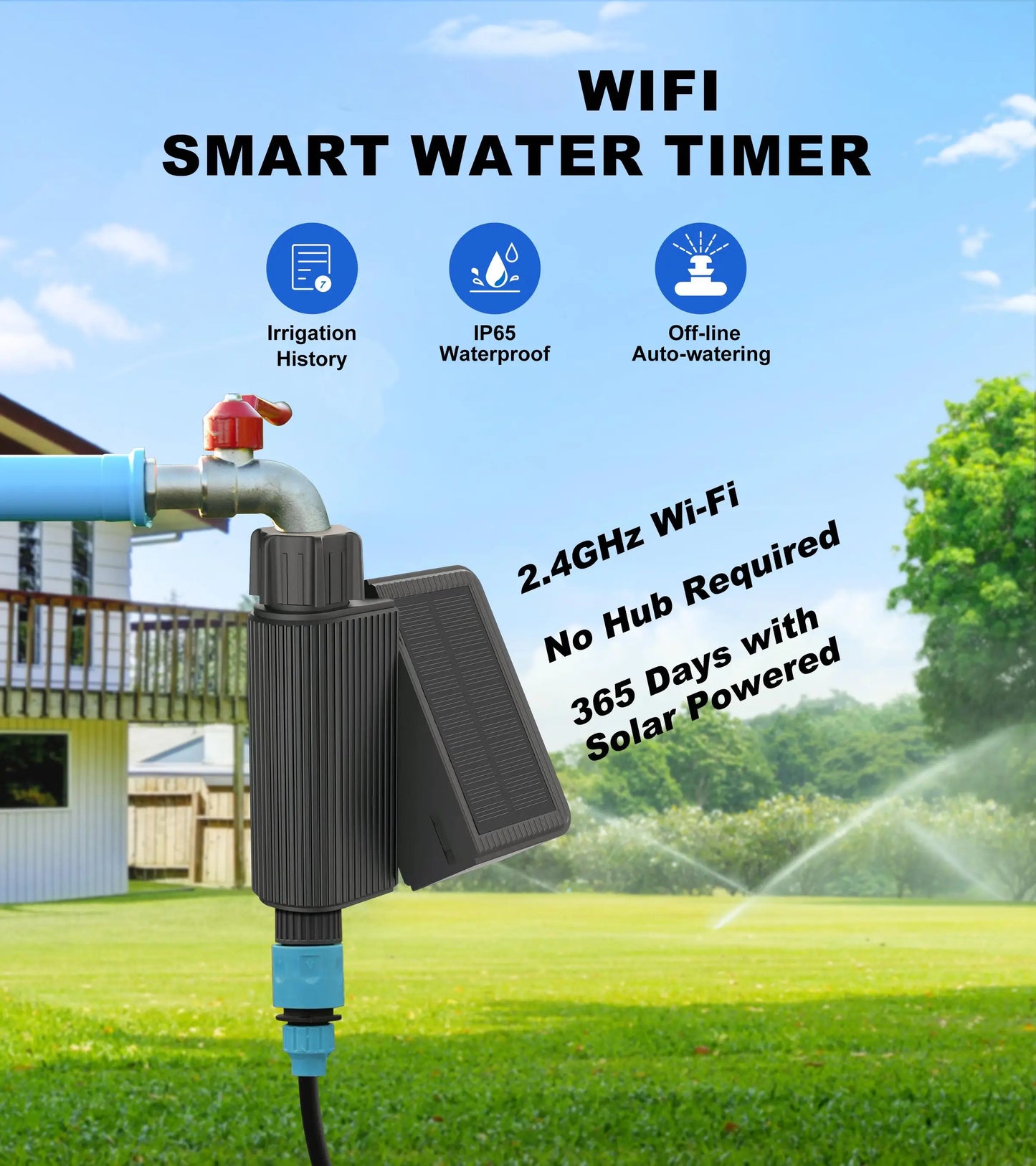 Solar Smart WiFi Sprinkler Timer No Hub