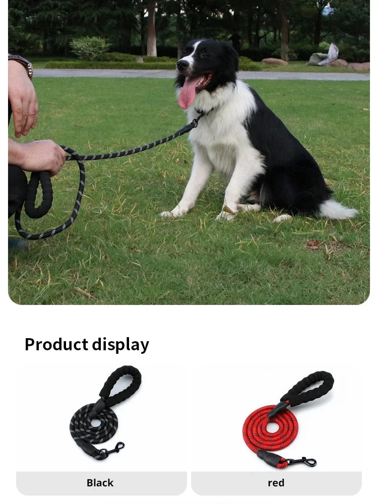 Pet Reflective Nylon Round Leash – Safe & Stylish Walks for Your Dog!