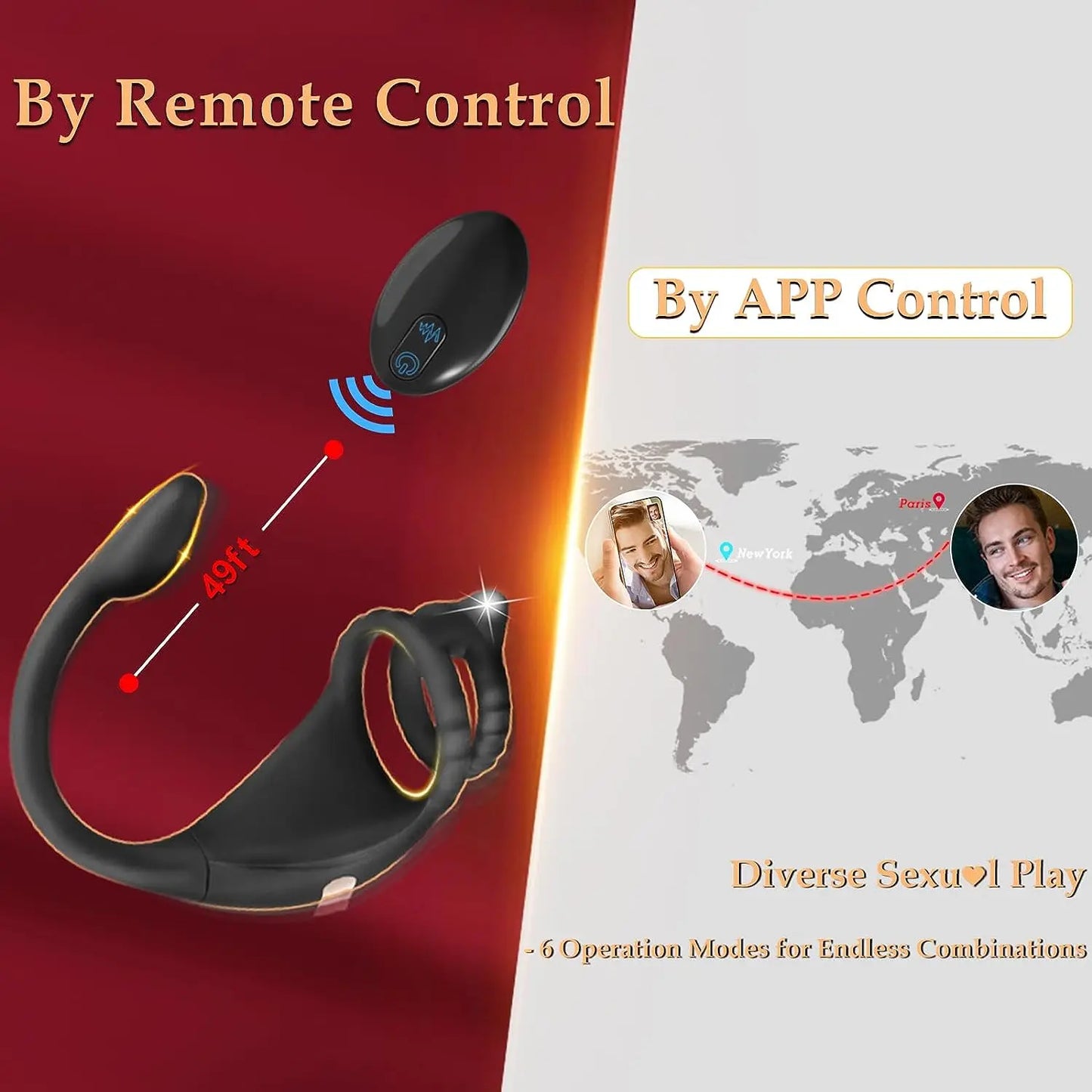 Remote Vibrating Cock Ring with Anal Stimulator