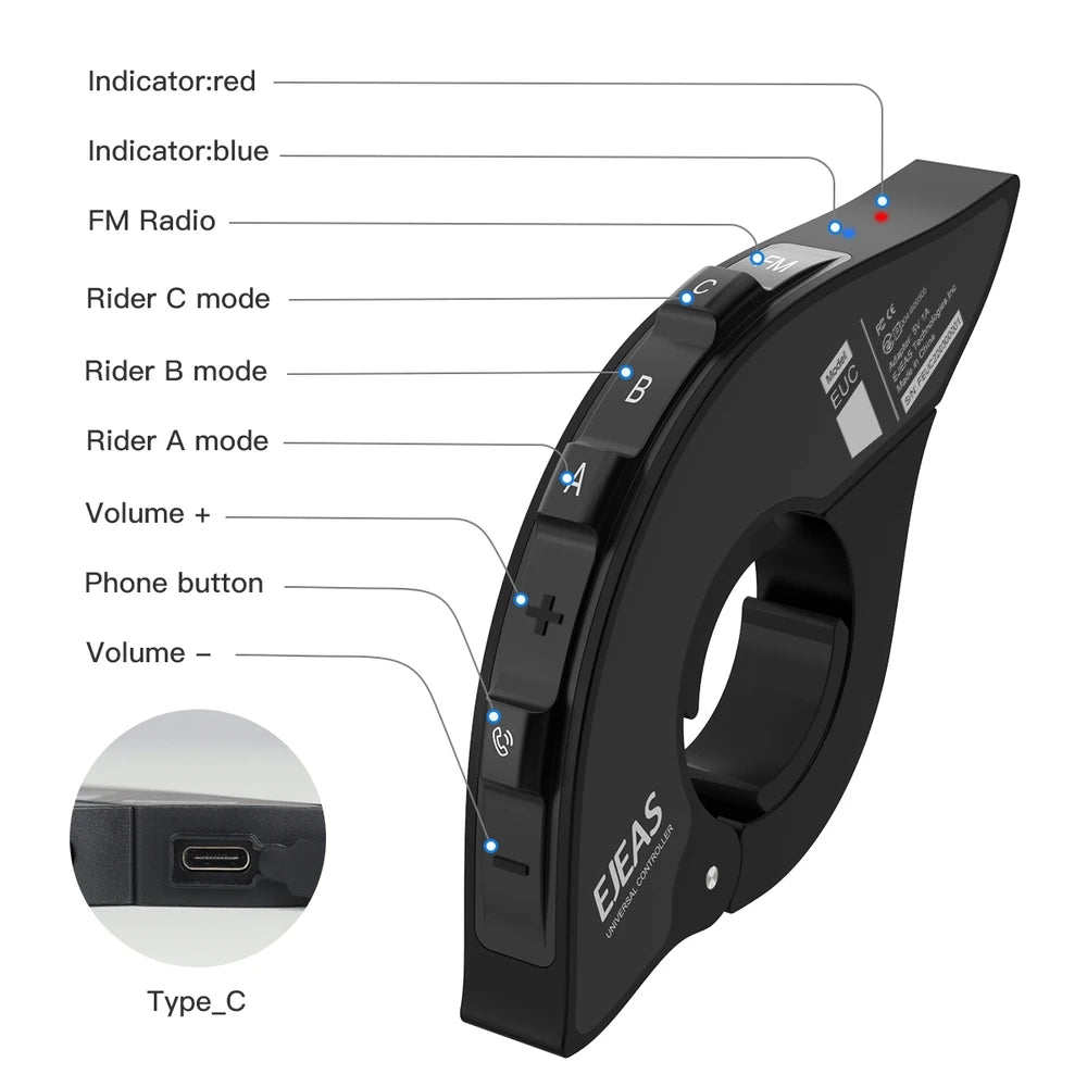 EJEAS Q8 Motorcycle Mesh Intercom Bluetooth 5.1