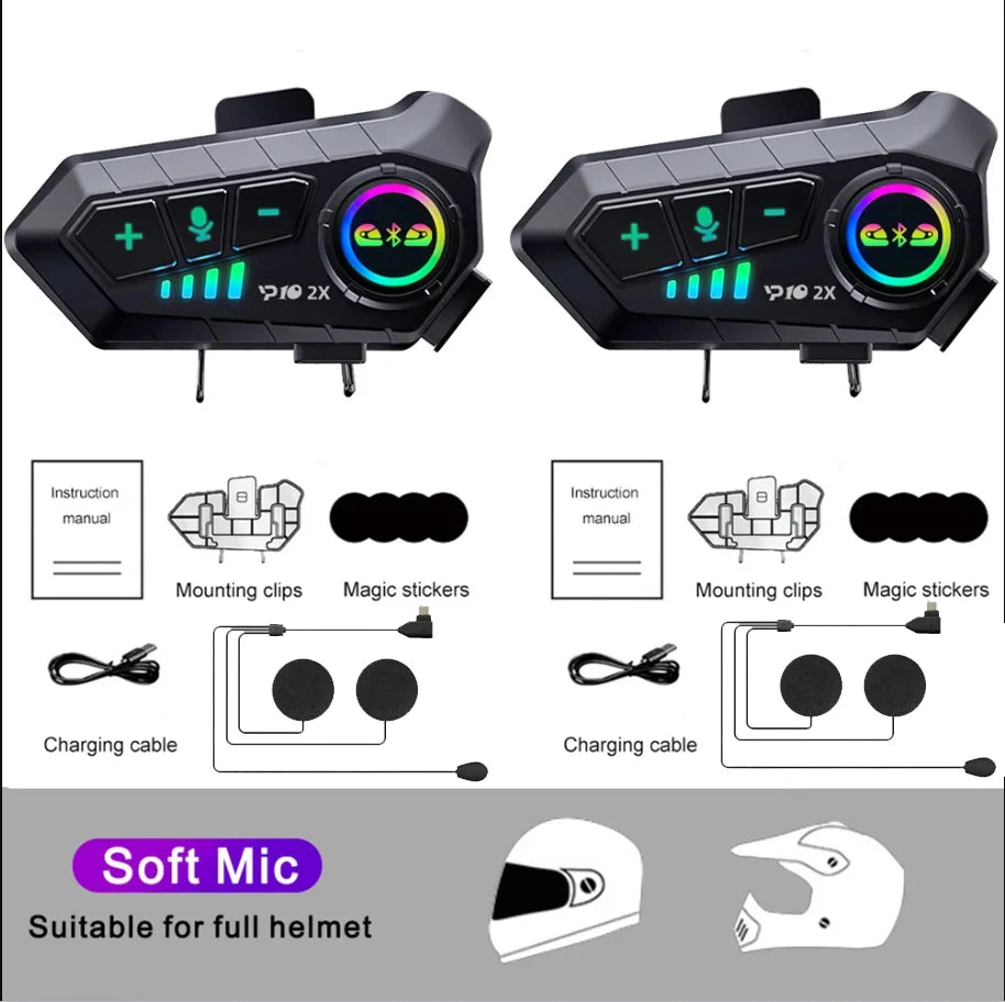 Kebidumei YP10 Bluetooth 5.3 Motorcycle Intercom