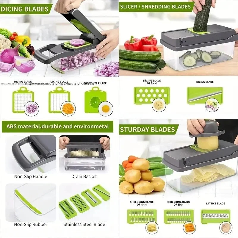 16-in-1 Vegetable Chopper & Slicer Kitchen Set