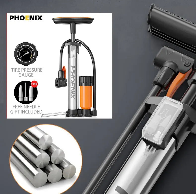 160PSI High Pressure Bicycle Pump – Stainless Steel Inflator
