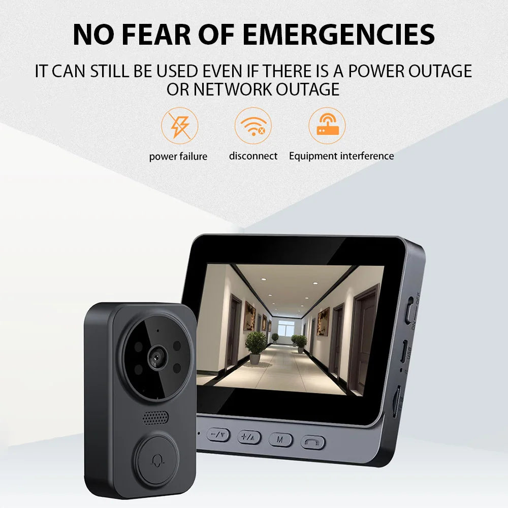 4.3" IPS Wireless Video Doorbell with Screen
