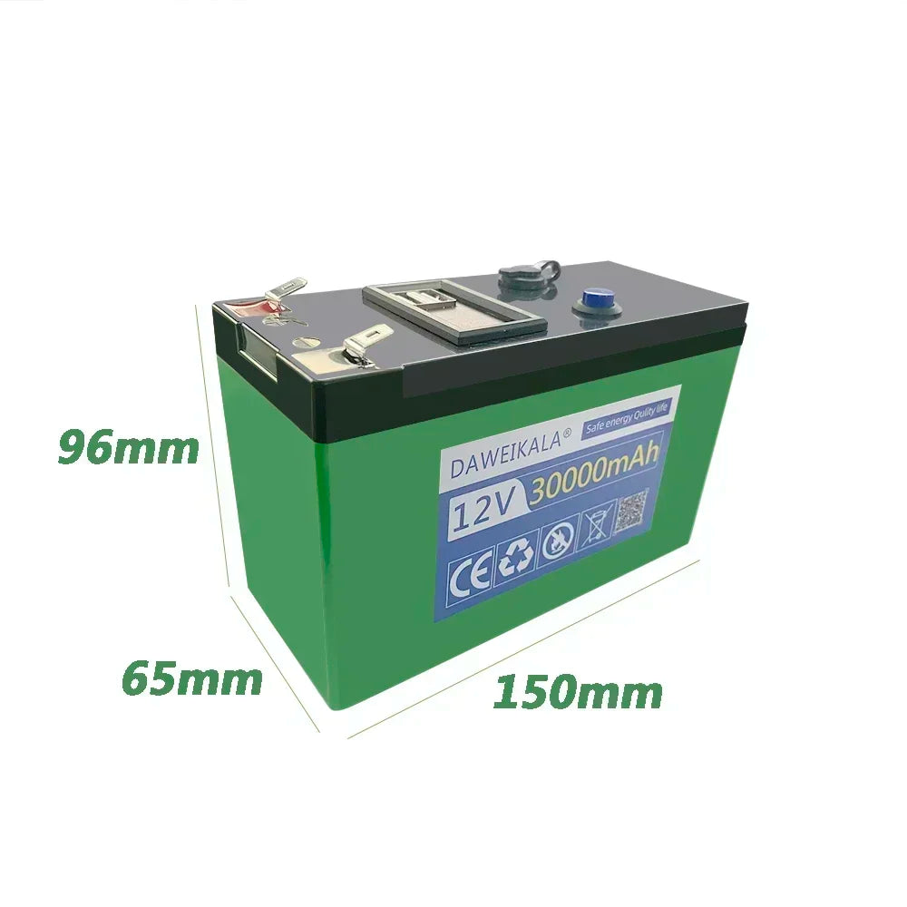 12V Lithium Battery 30Ah Rechargeable Power Pack