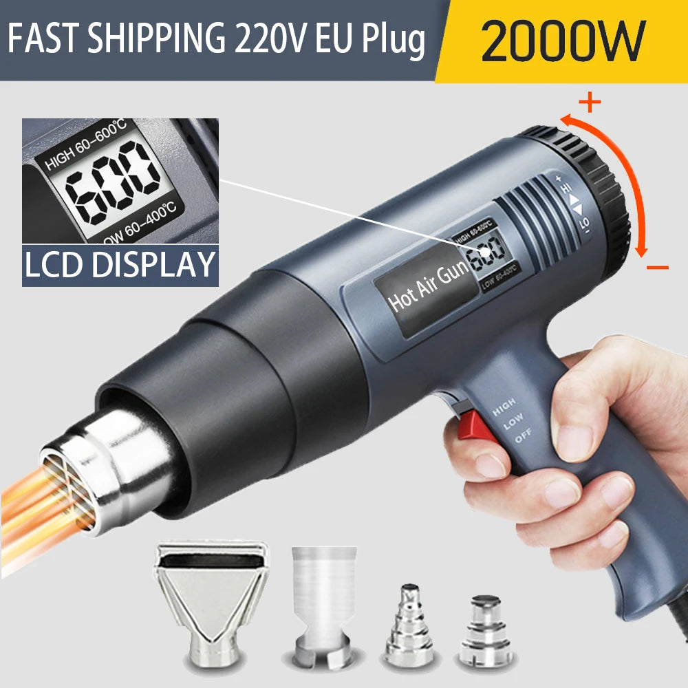 2000W Industrial Electric Hot Air Gun Digital