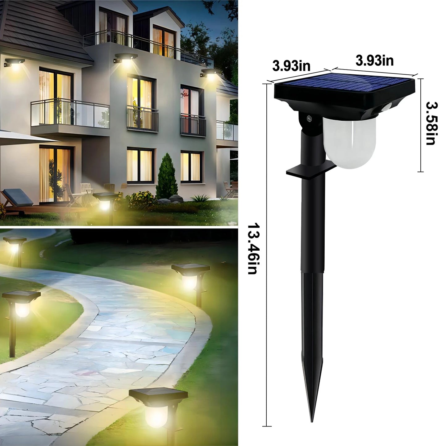 Solar Motion Sensor Wall Light – Waterproof Garden Path Lamp