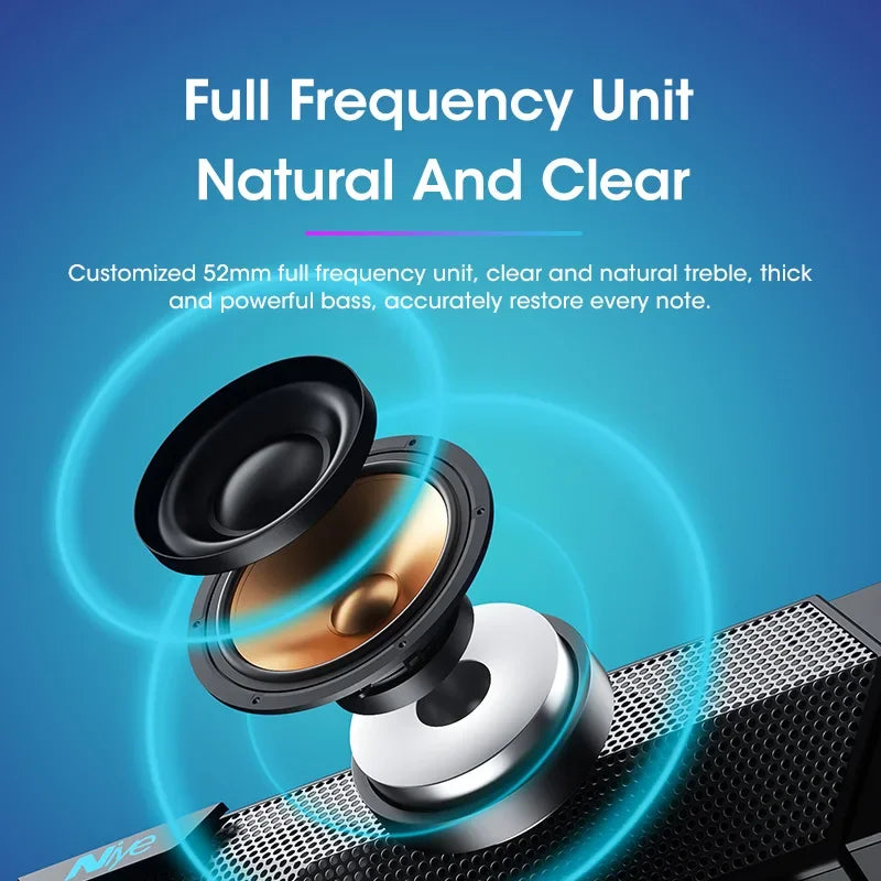 4D Computer Speakers Bluetooth 5.0 Wired Loudspeaker Surround Soundbar Speaker Stereo Subwoofer Sound bar for Laptop Notebook PC - Clickilix