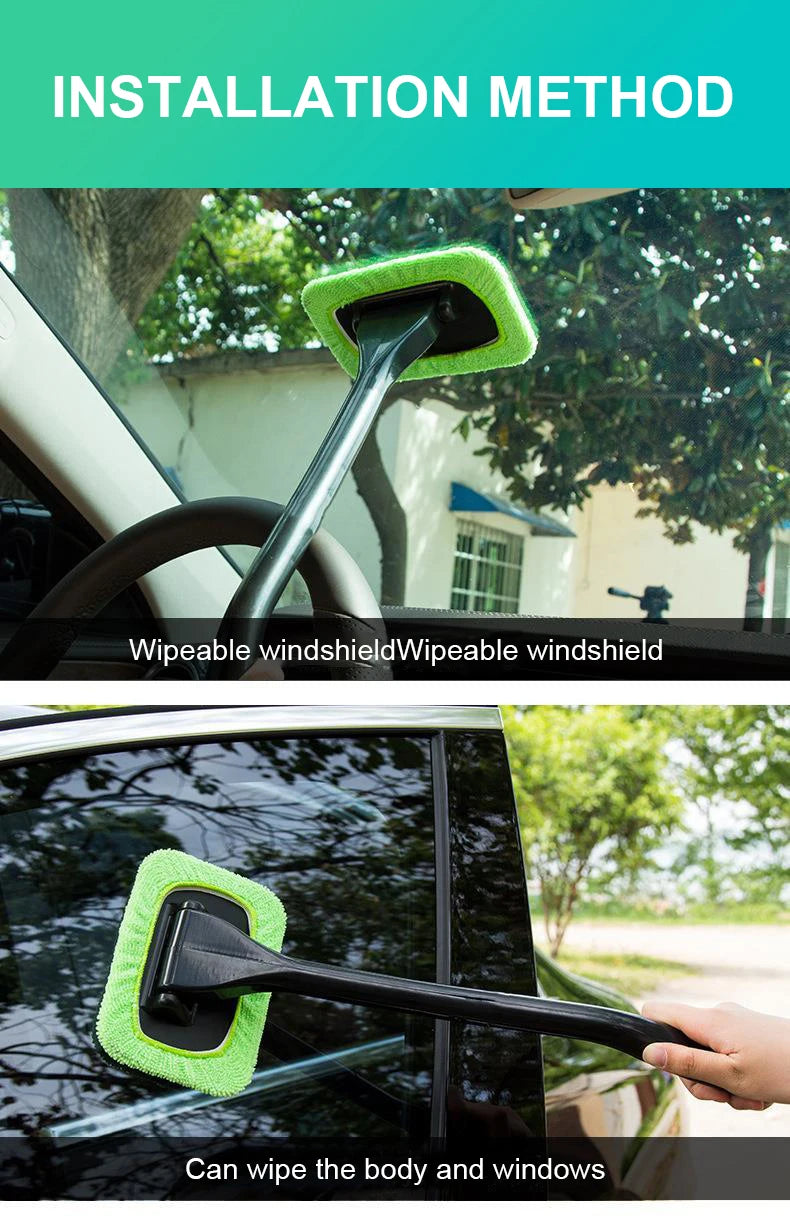 Car Window Cleaner Brush Kit with Microfiber