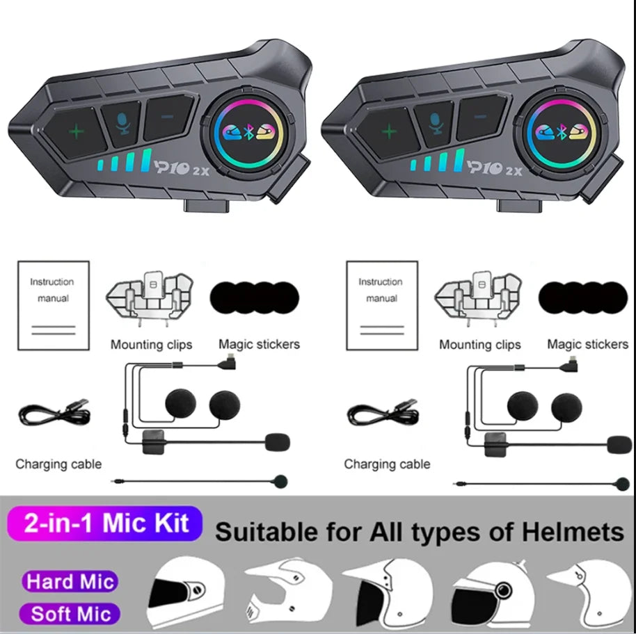 Kebidumei YP10 Bluetooth 5.3 Motorcycle Intercom