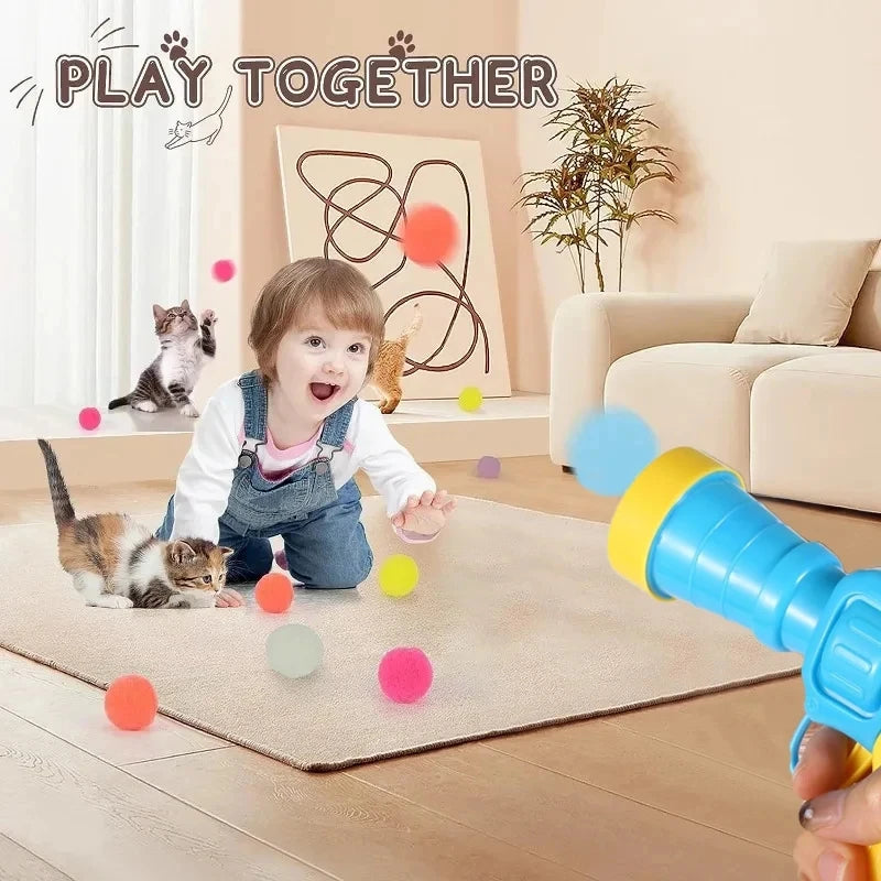 Interactive Cat Toy Mini Shooting Plush Ball