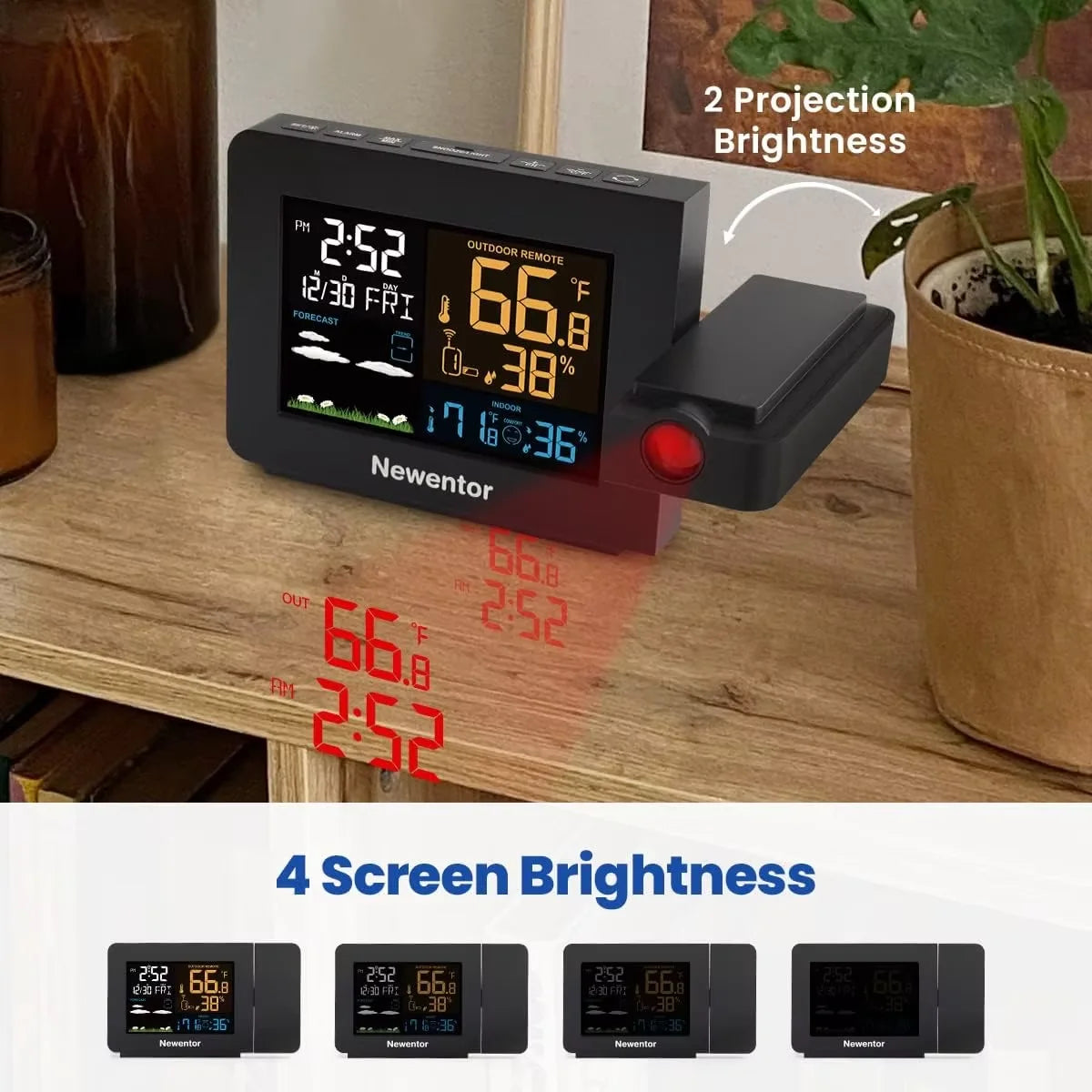 Smart Atomic Clock with Wireless Sensor & Projection