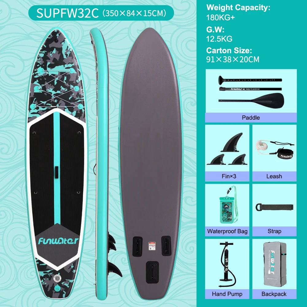 Feath-R-Lite 11'6" Koi Inflatable SUP Board Set