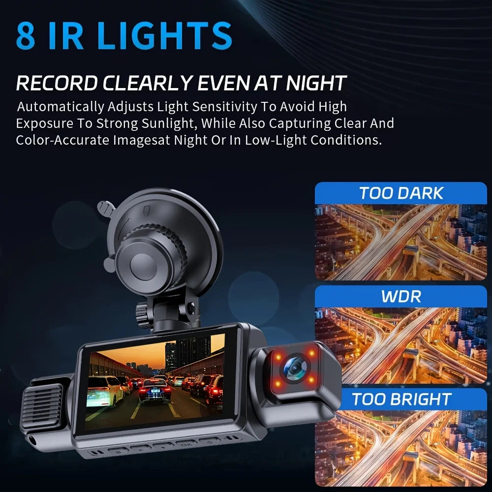4-Channel WiFi Dash Cam with 360° Night Vision