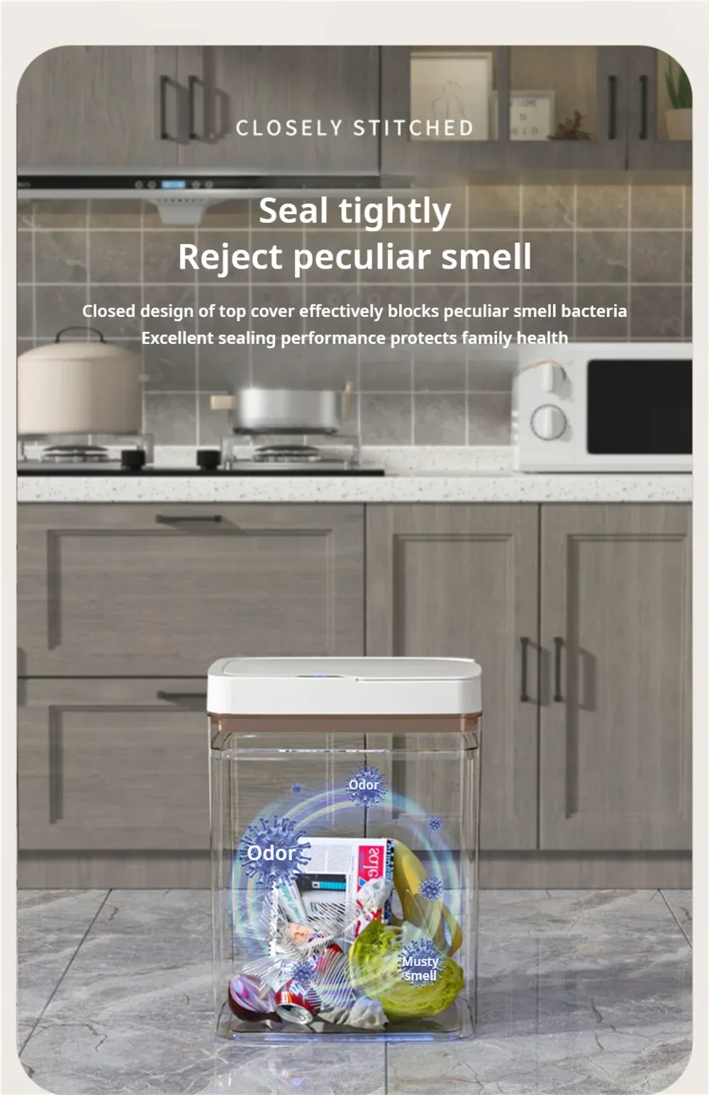 15L White Smart Sensor Trash Can – Auto Bagging