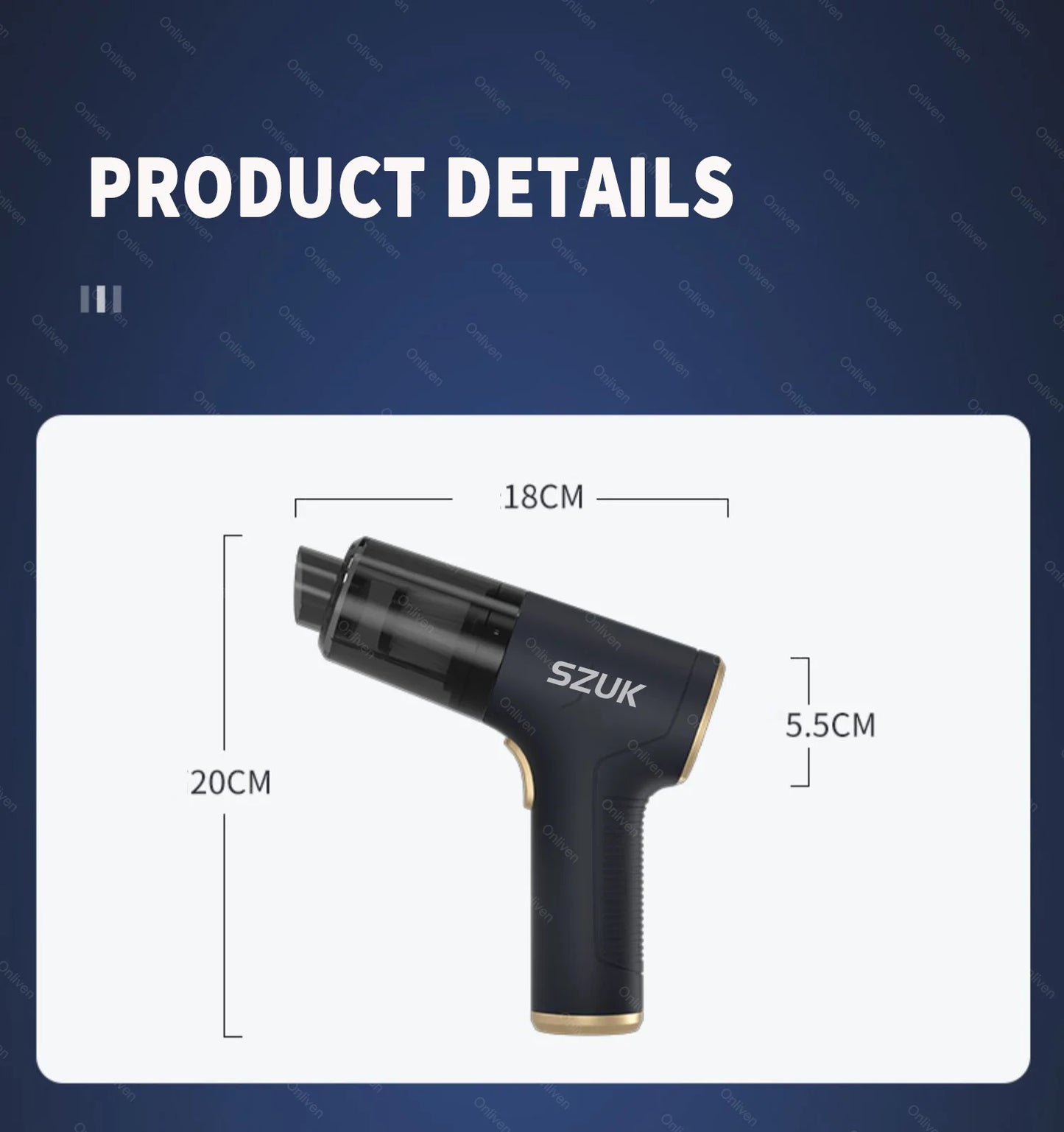 SZUK 98000PA Mini Car Vacuum Cleaner – Wireless & Powerful