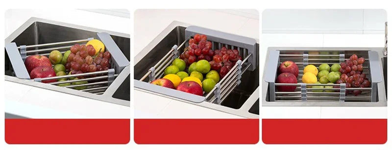 Extendable Stainless Steel Sink Rack – Dry, Rinse & Store