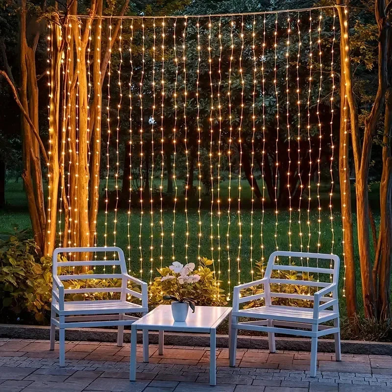 Outdoo Solar Curtain Lights Garden Light Fairy Lights LED Lights
