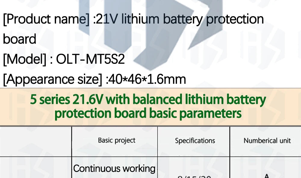 5S 21V 20A Li-Ion Battery Protection Board