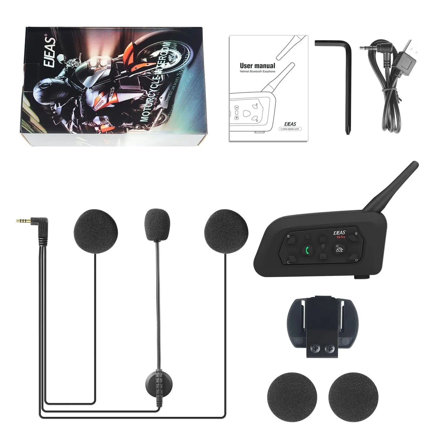 EJEAS V6 Pro+ Bluetooth Motorcycle Intercom