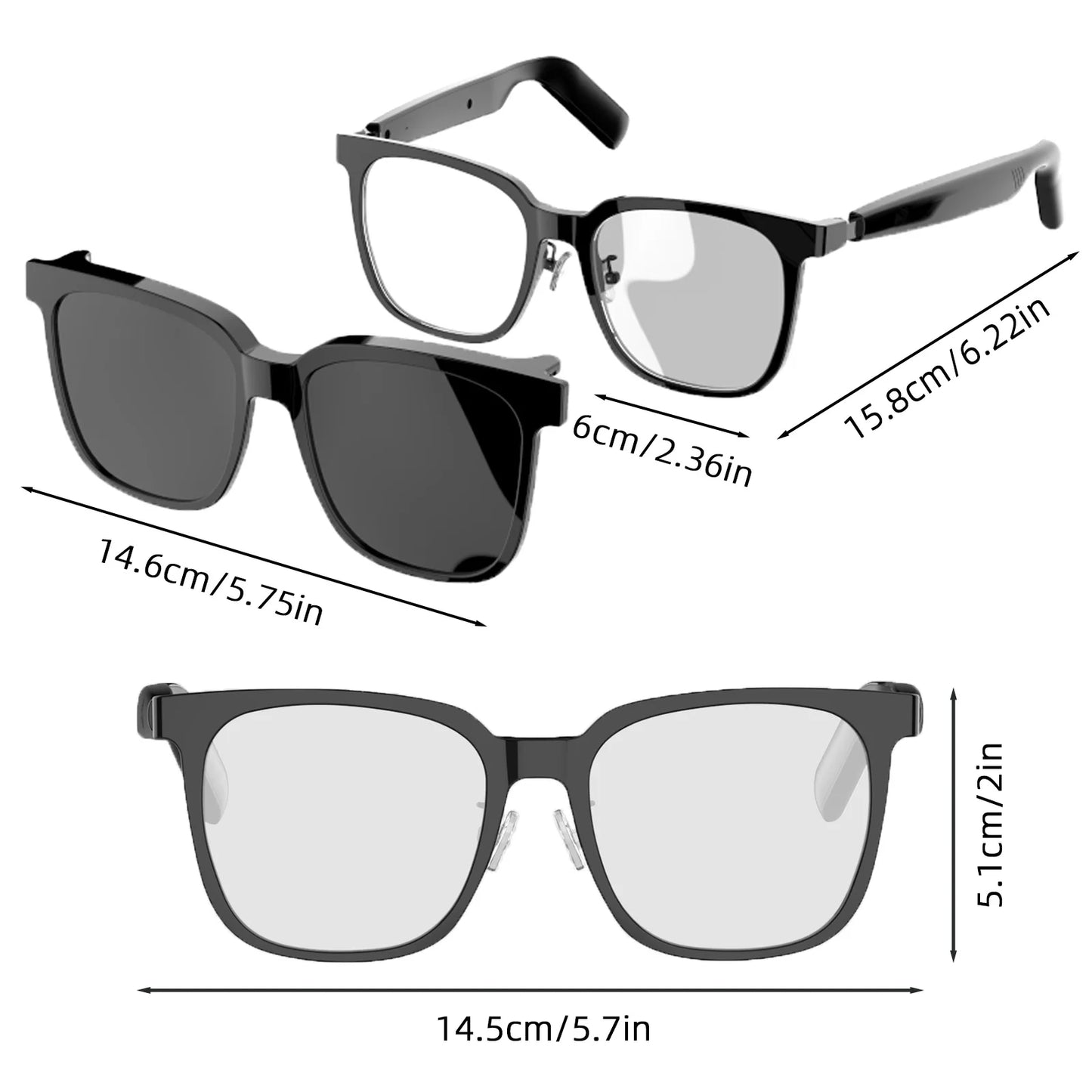 Smart Wireless Glasses with Magnetic Lens