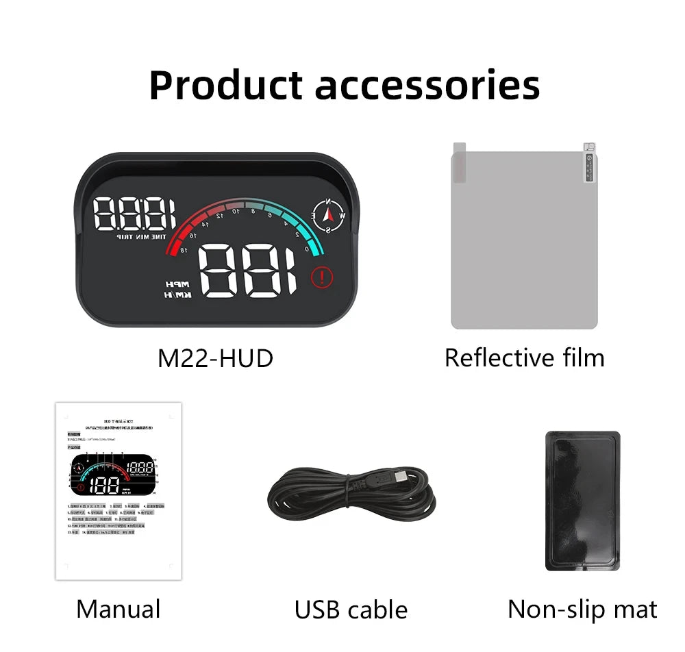 Universal GPS HUD for Cars – Digital Head-Up Display Speedometer