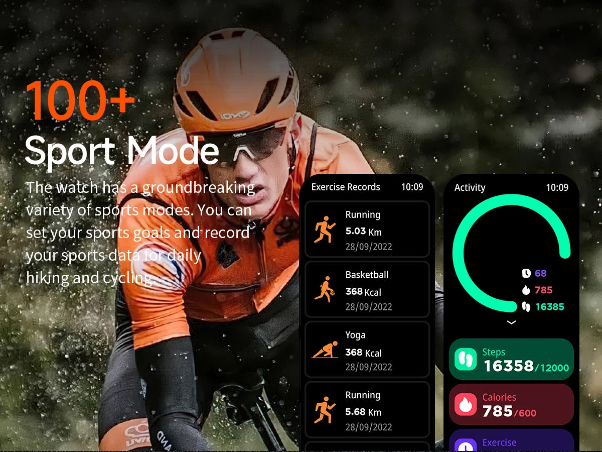 AMOLED Smart Watch with Flashlight & Compass