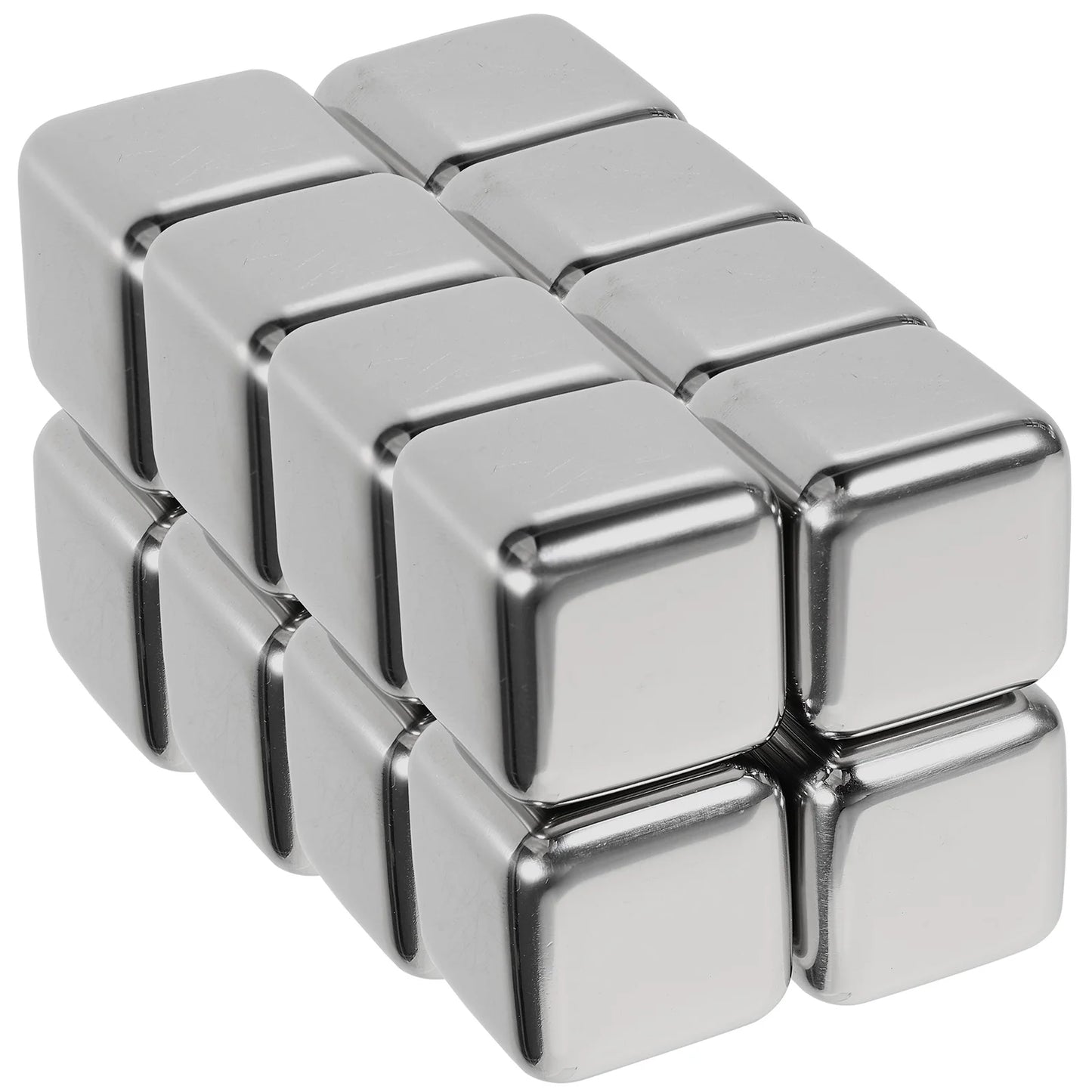 12pcs Reusable Stainless Steel Whiskey Ice Cubes
