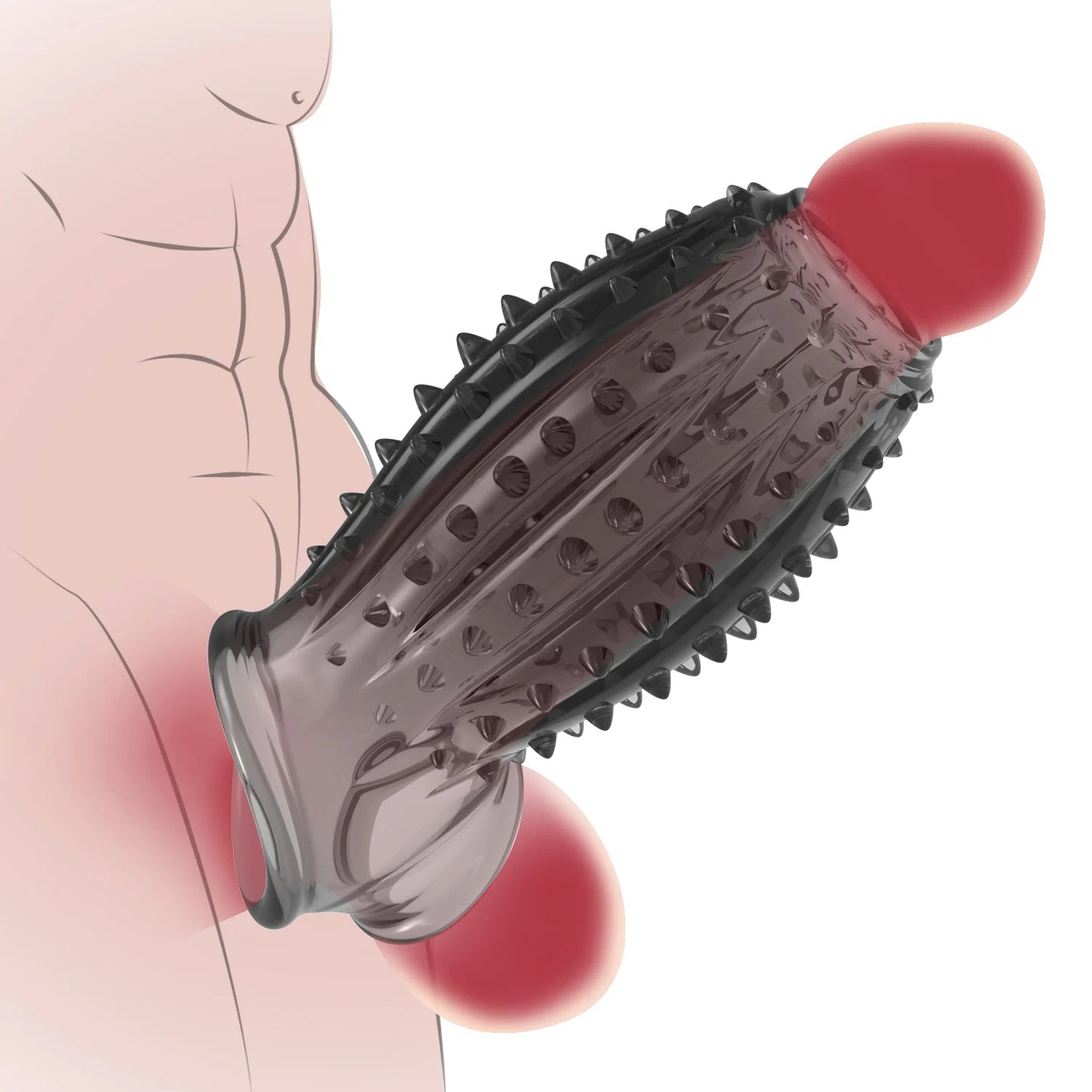 Reusable Silicone Penis Enlargement Sleeve & Cock Rings