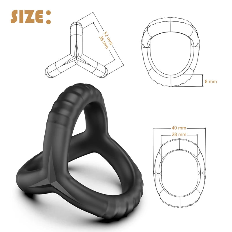 Black Silicone Cock Ring for Men