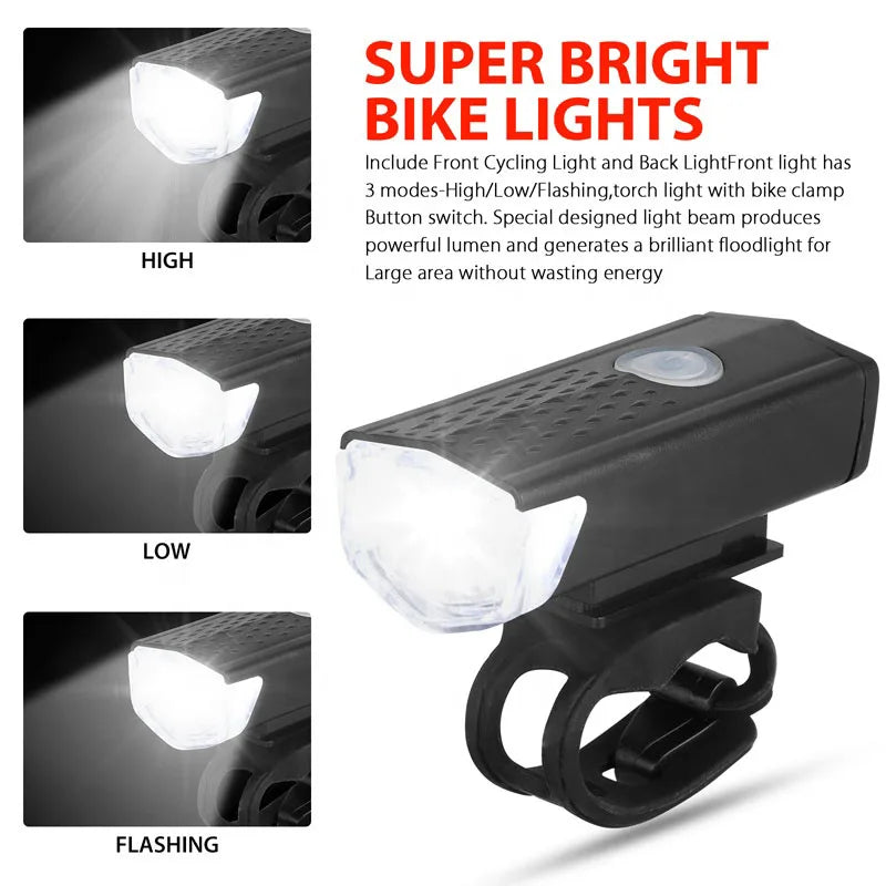 USB Bike Light Set Front & Rear