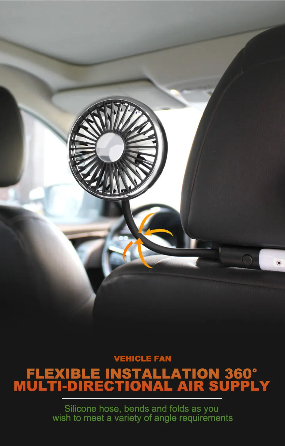 SEAMETAL Dual Head Car USB Cooling Fan