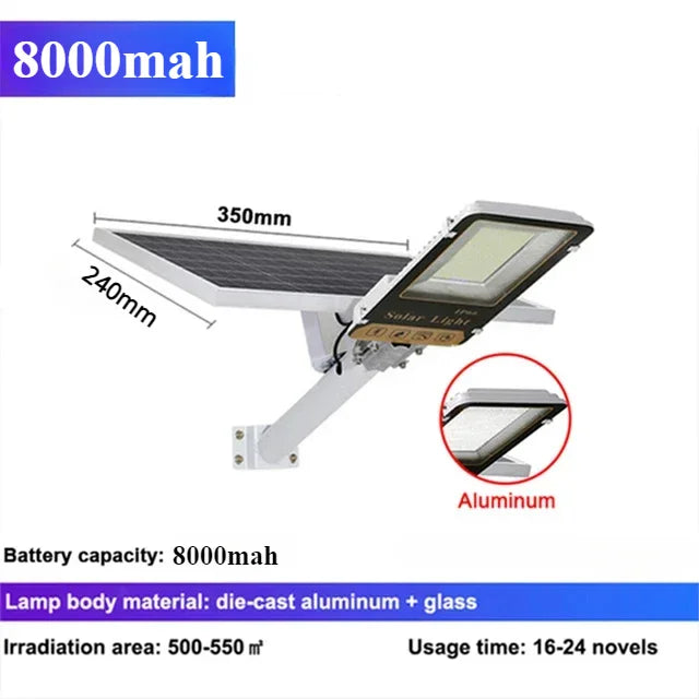 8000mAh Aluminum Solar Street Light Waterproof Outdoor