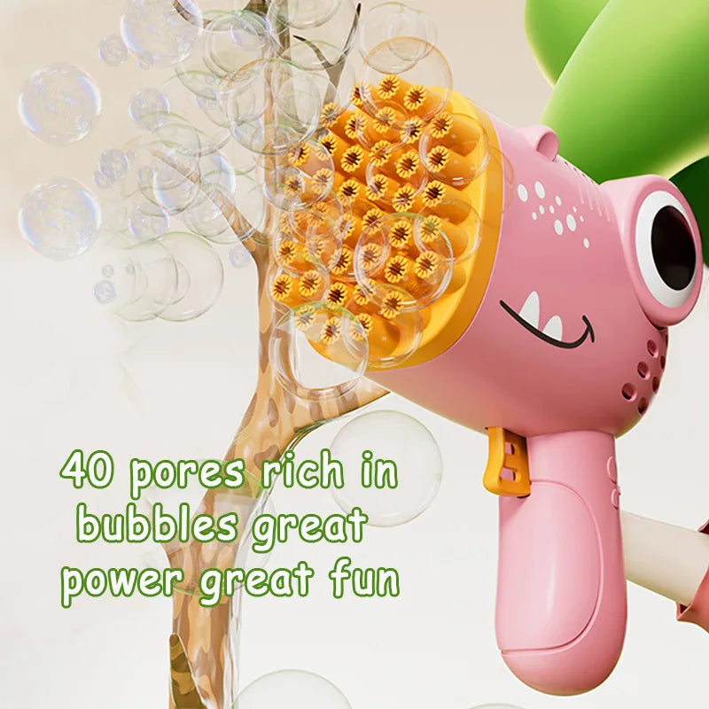40-Hole Dinosaur Bubble Machine – Electric Bubble Fun Gun