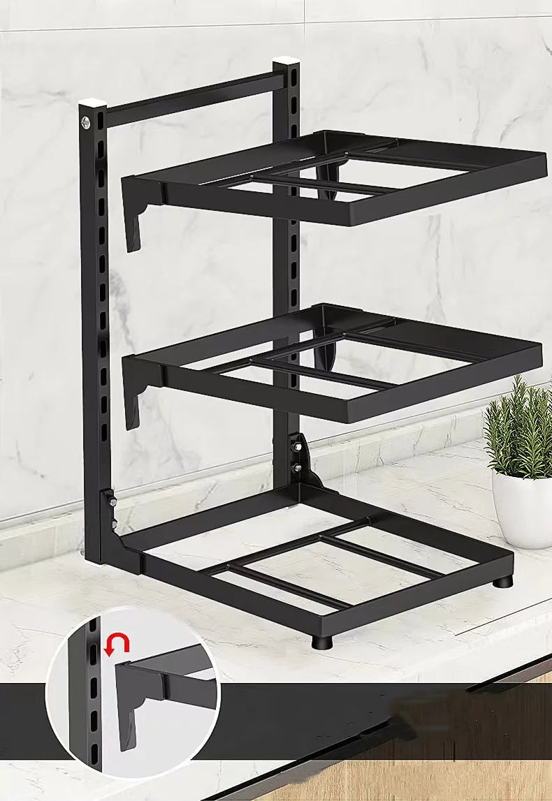 Kitchen Sink Storage Rack – Multi-Layer Adjustable Pot & Pan Organizer