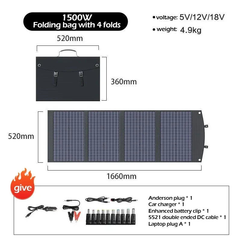Flexible Foldable Portable Solar Panel Kit 500W-2000W