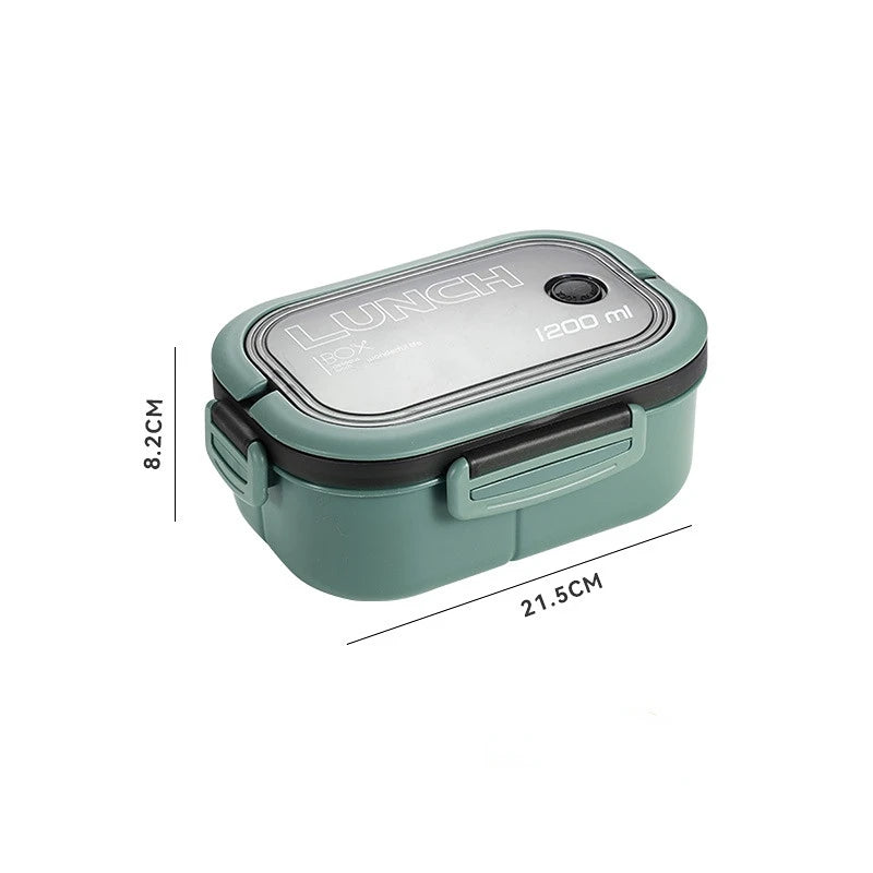1200ML 2-Layer Bento Lunch Box with Spoon & Fork