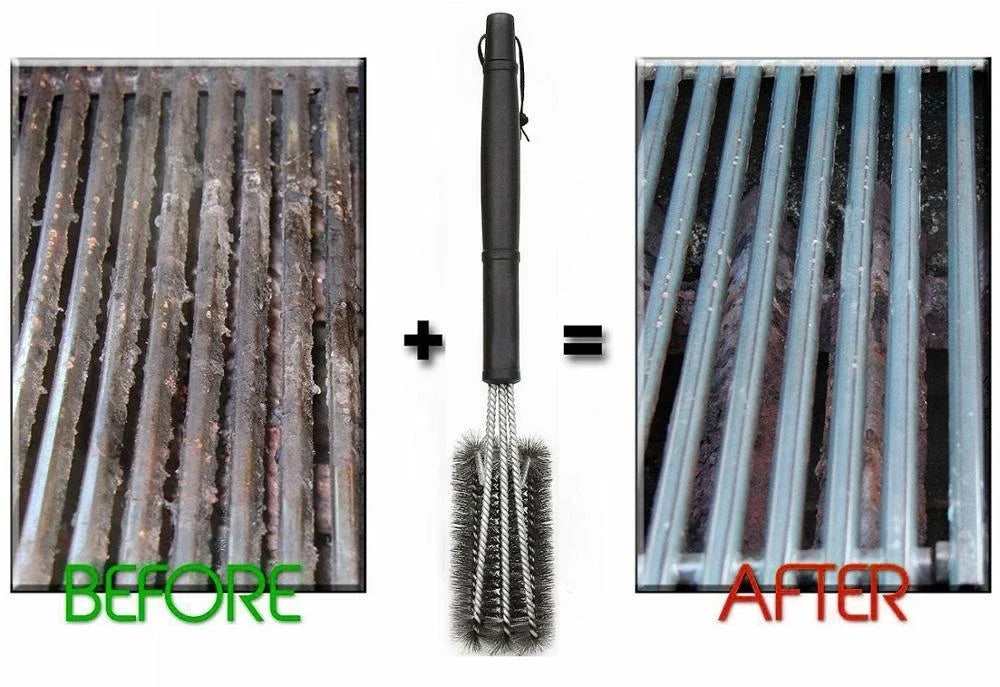 Stainless Steel BBQ Grill Brush – Tough on Grime, Gentle on Grills!