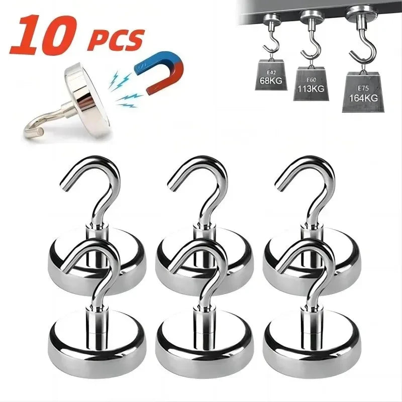 10PCS Strong Magnetic Hooks for Storage