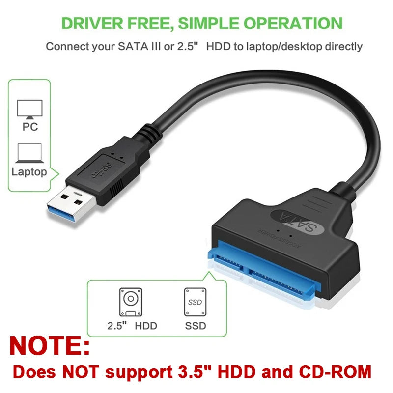 SATA to USB 3.0 Cable – Fast, Easy Drive Access Anywhere!