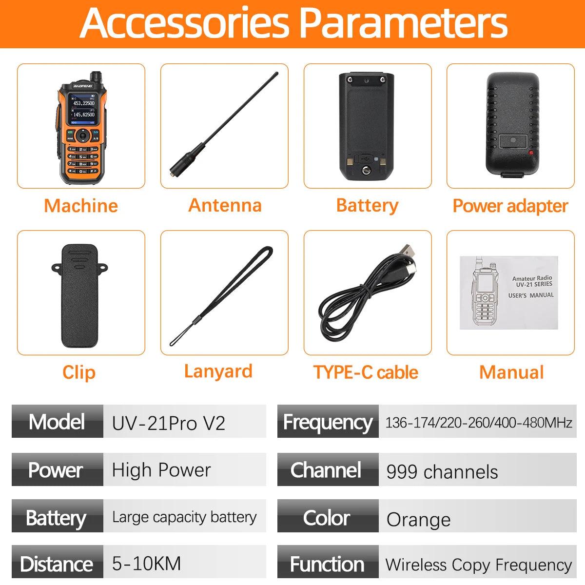 Baofeng UV-21 Pro V2 Waterproof Long-Range Radio