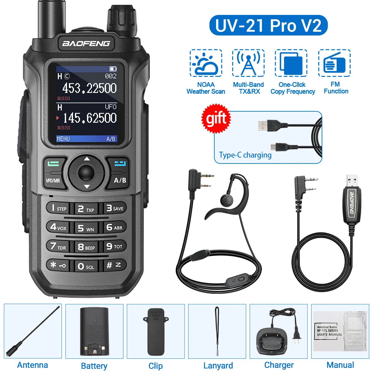 Baofeng UV-21 Pro V2 Waterproof Long-Range Radio