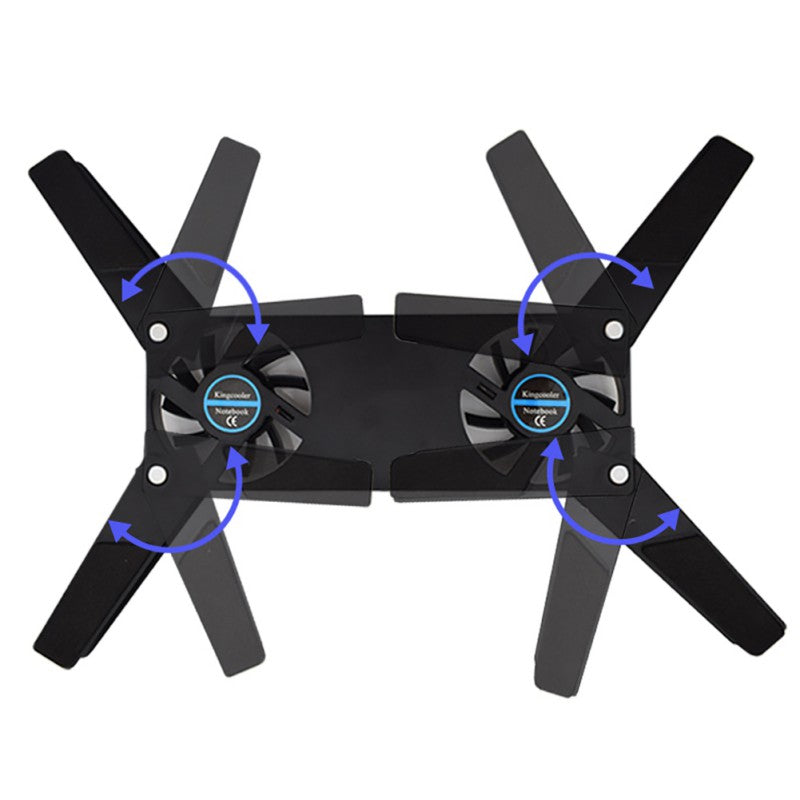 USB Laptop Cooling Pad – Dual-Fan Stand for 7–15”