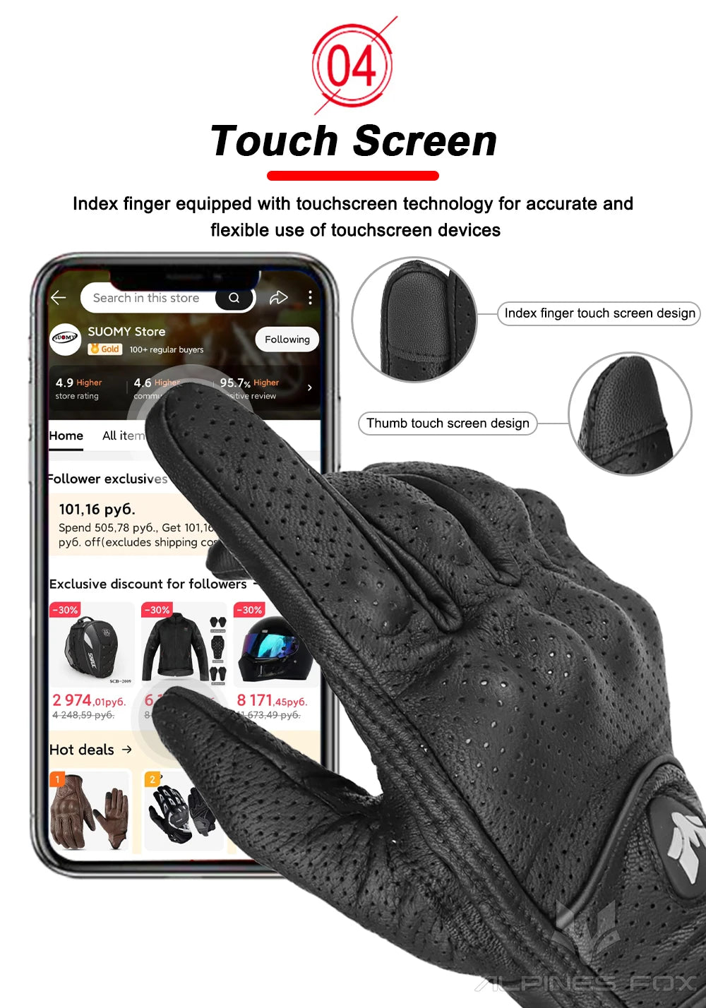 Vintage Leather Motorcycle Gloves Men