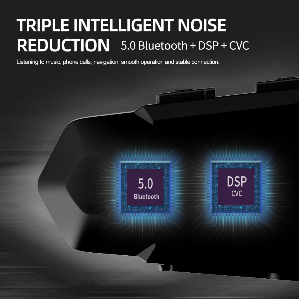 Bluetooth Motorcycle Helmet Intercom V5.3 1000M