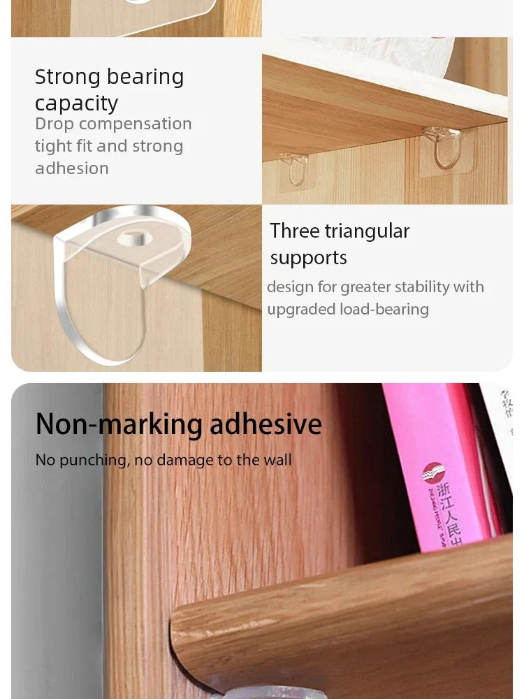Wardrobe Divider Brackets Non-Marking Anti-Slip Support