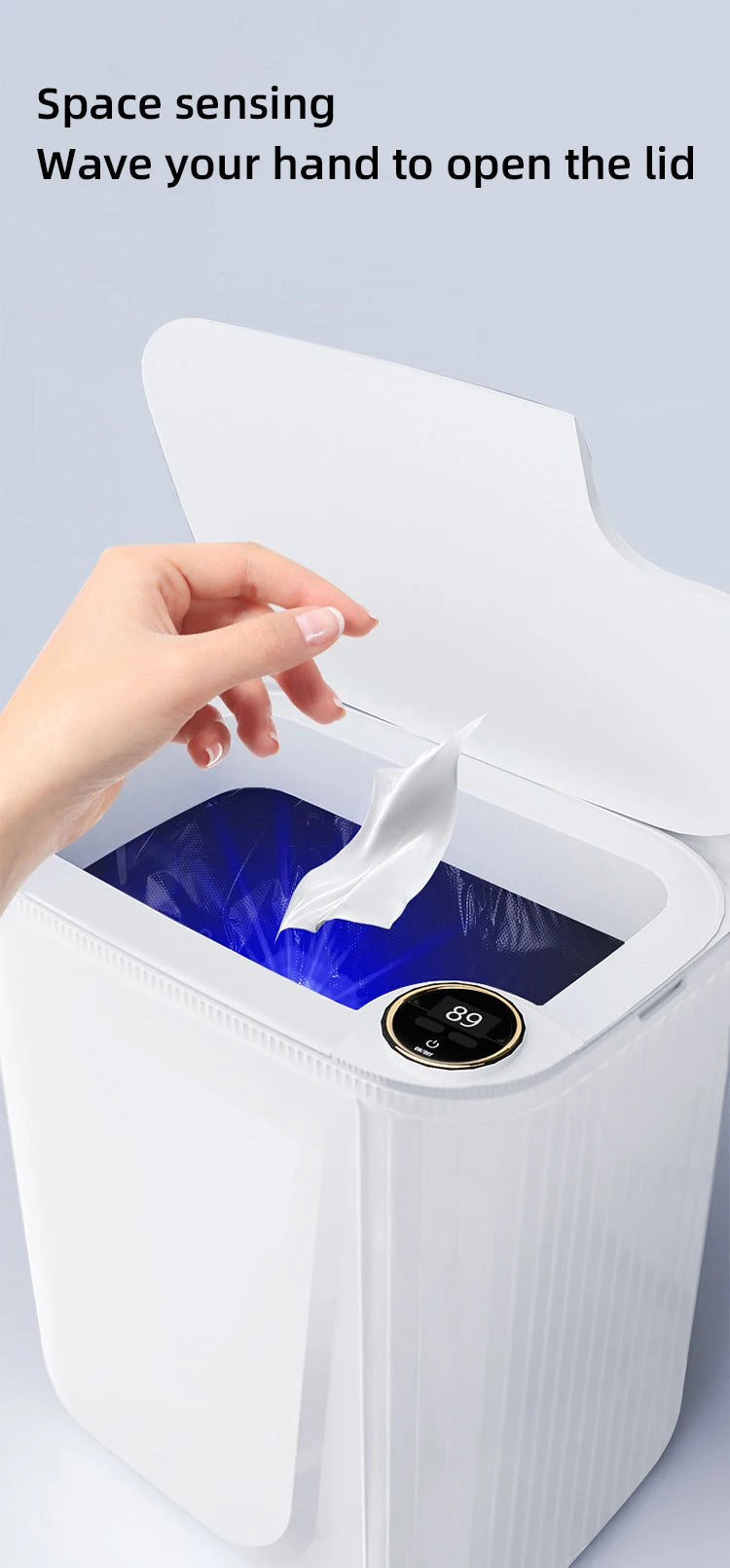 20L Smart Sensor Trash Can with Rechargeable Display